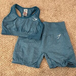 Gymshark Teal vital seamless Activewear Set
